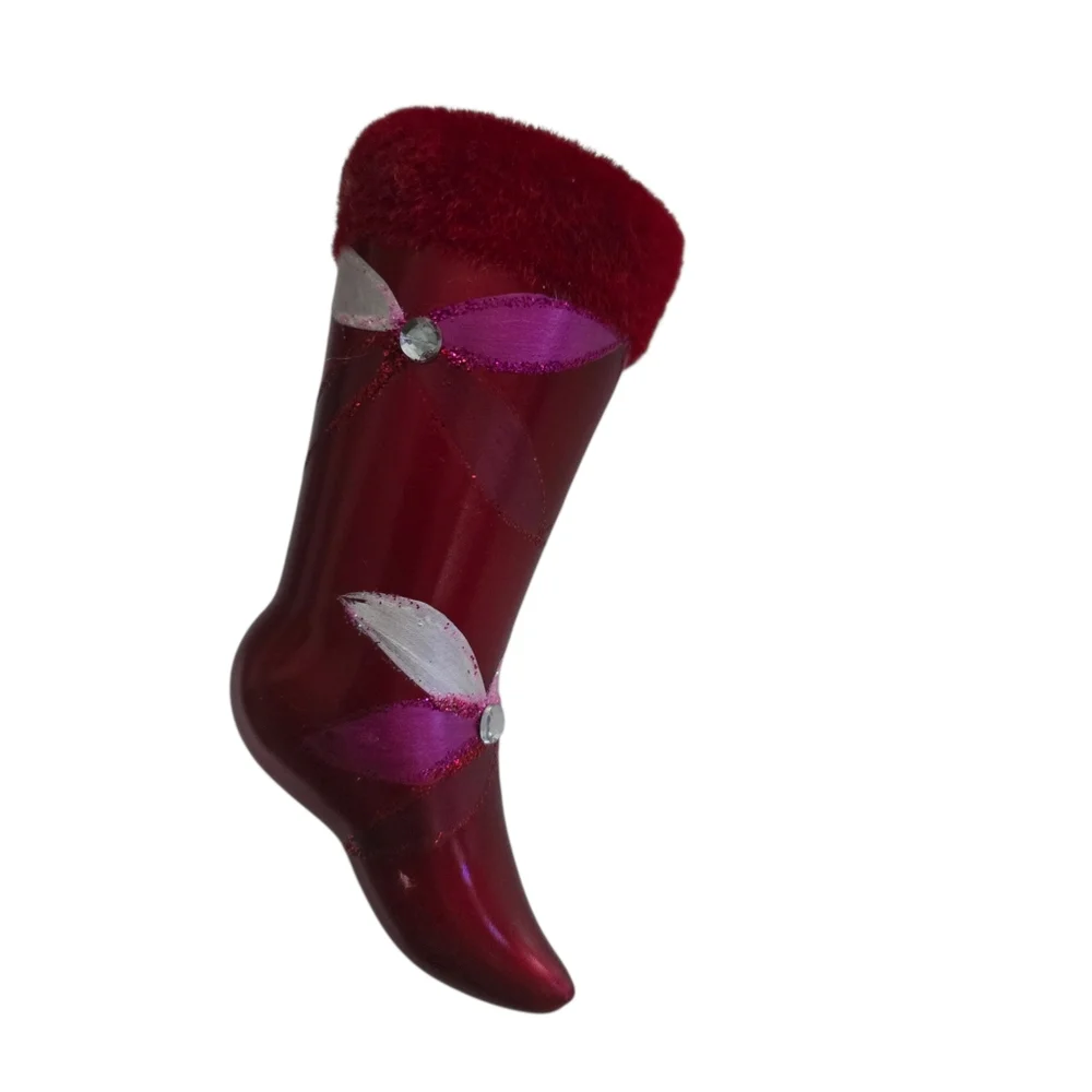 Vintage Pier 1 Imports Blown Glass High Heel Stocking Ornament – 5